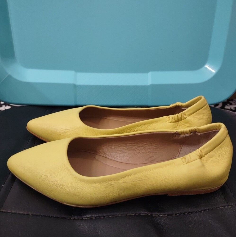 Marta Ray Ballerina pointed toe flats, size 37 US 6.5 Yellow made in Italy